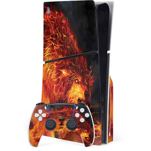 Fire Stalker Wolf by Tom Wood PlayStation PS5 Skins